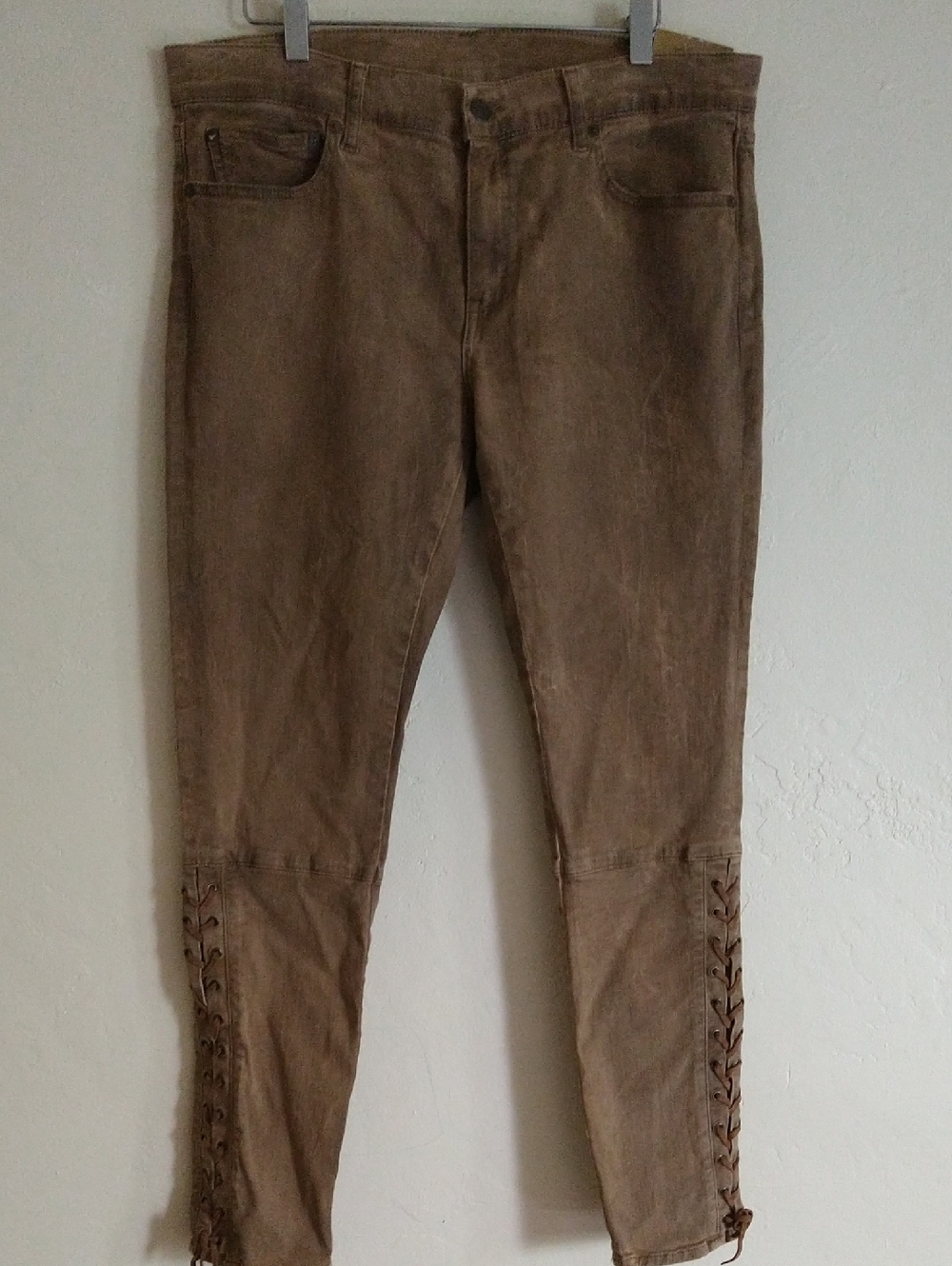 Polo Ralph Lauren The Tompkins Skinny Brown Lace-Up Jeans Size 30